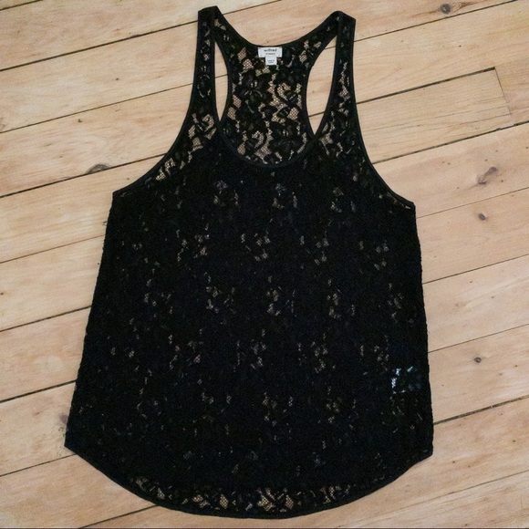 Wilfred Aritzia Madeline Floral Black Lace Racerback Tank Sleeveless Top Size XS - Picture 2 of 11